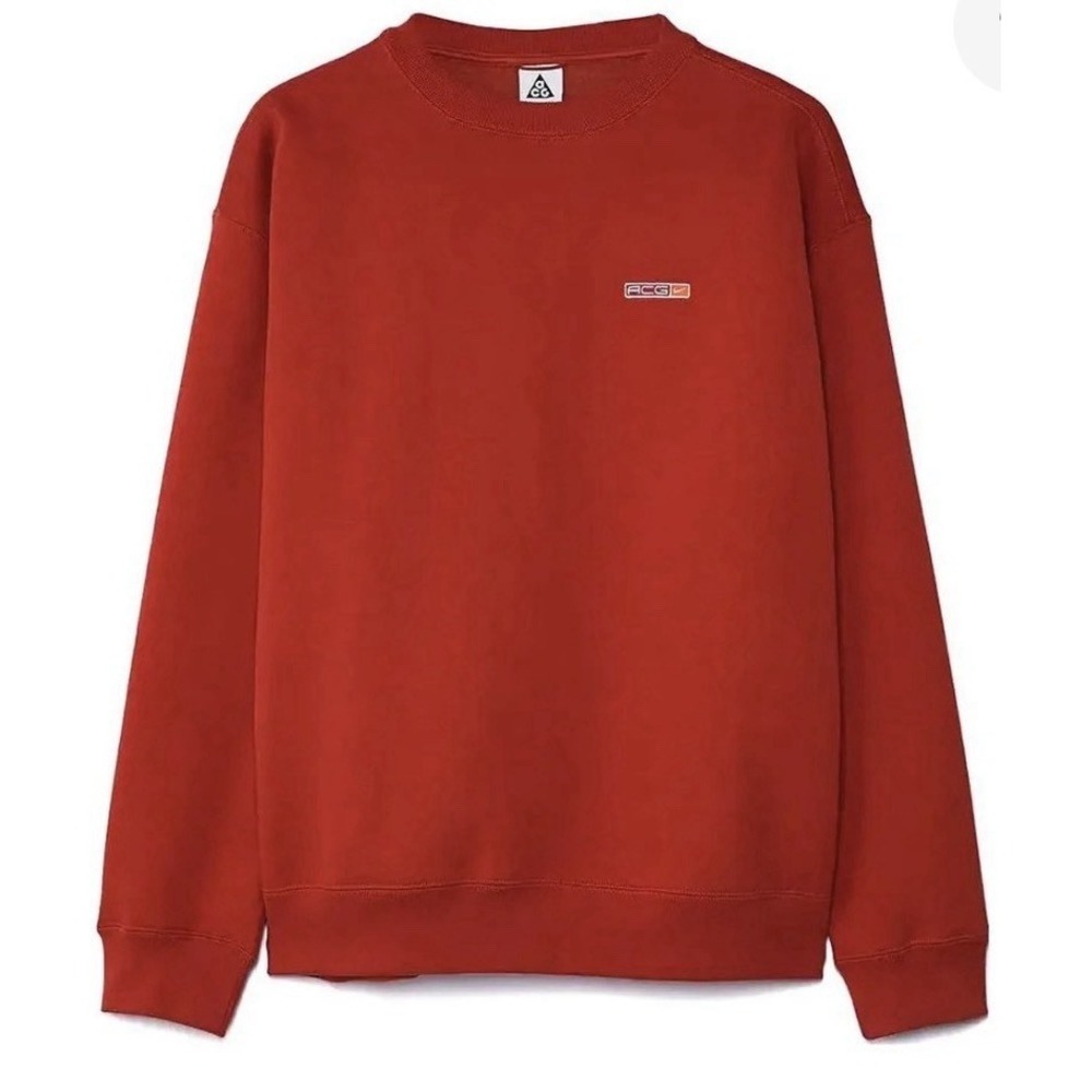Nike ACG Therma-Fit Heavyweight Crew Sweatshirt Sporty Orange Pullover Size‎ M